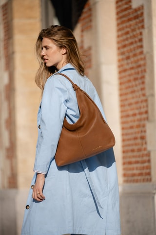 Leren Trendy Handtas Fidelia - Camel