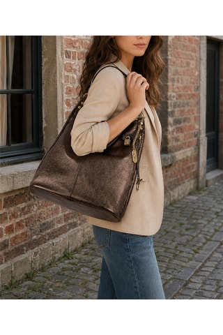 Leren Handtas Greta - Bruin