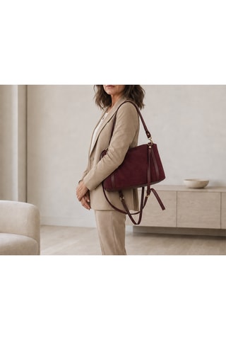 Leren Handtas Tredia - Bordeauxrood