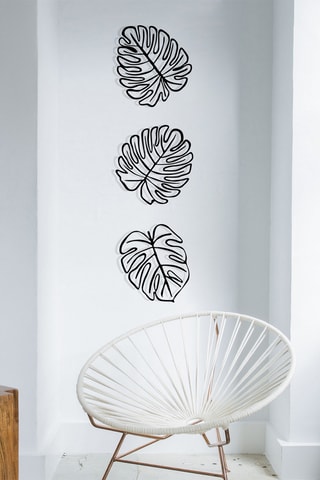 3 décorations murales - 36,5 x 33,5/35 x 36/29 x 36,5 cm - Noir