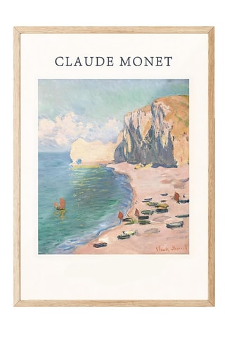 Tableau «  Etretat : La Plage et la Falaise d’Amont  » Claude Monet - 50 x 70 cm