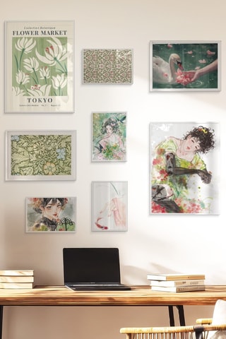 8 tableaux - 2 x (21 x 30 cm), 2 x (30 x 40 cm) et 4 x (15 x 21 cm)