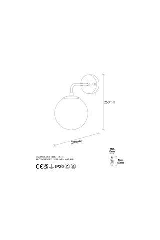 Applique murale Viran - Doré et blanc - 40 W