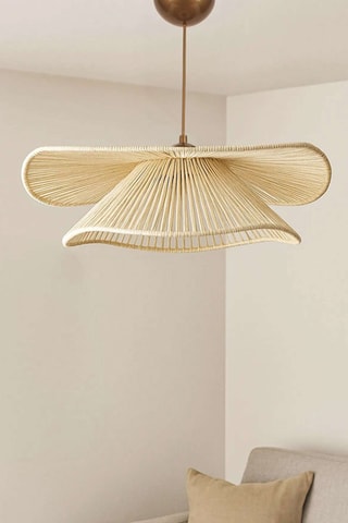 Suspension Duvela - Doré et beige - 40 W