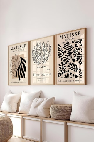 3 tableaux "Les découpes" et "Le Buisson" Henri Matisse - 30 x 40 cm