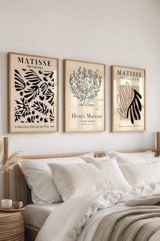 3 tableaux "Les découpes" et "Le Buisson" Henri Matisse - 30 x 40 cm