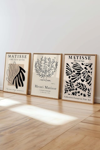 3 tableaux "Les découpes" et "Le Buisson" Henri Matisse - 30 x 40 cm