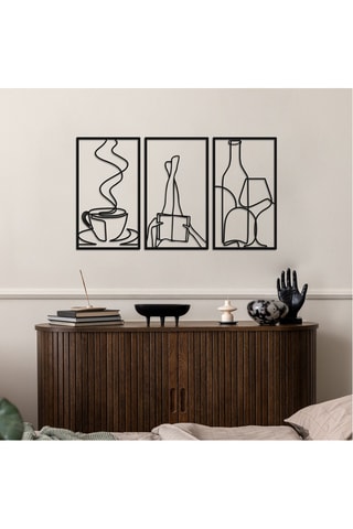 3 décorations murales - 31,5 x 55 cm - Noir
