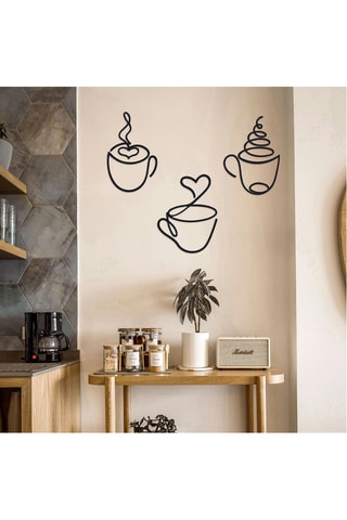 3 décorations murales - 23 x 36/26 x 36/25 x 36 cm - Noir