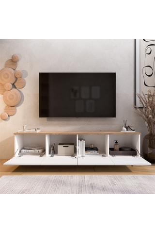 Meuble TV 4 portes - 180 x 45,6 x 34 cm