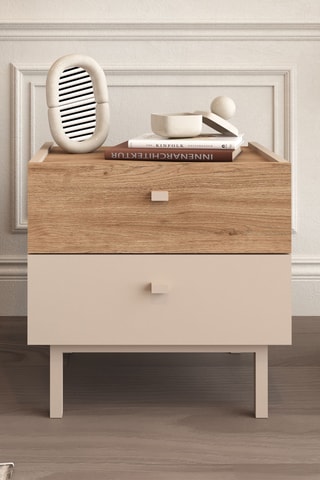 Table de chevet 2 tiroirs - 47 x 47,9 x 36,8 cm