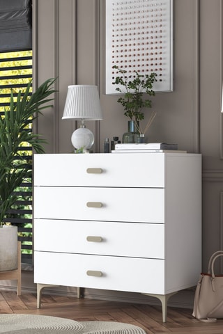 Commode 4 tiroirs - 85,6 x 90,7 x 45 cm