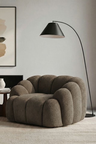 Fauteuil - Marron - En tissu texturé