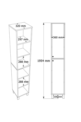 Armoire 2 portes - 195 x 32 x 36 cm
