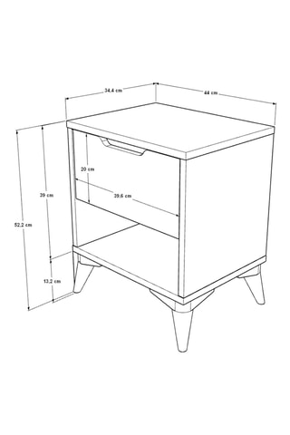 Table de chevet Tiroir - 52,2 x 44 x 34,4 cm
