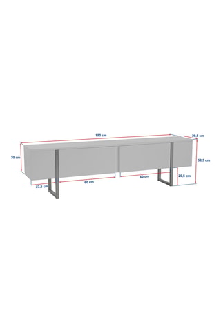 Meuble TV 2 abattants - 180 x 50,5 x 29,5 cm