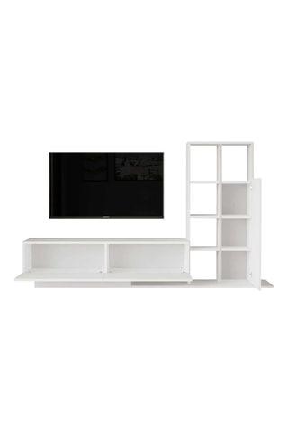 Meuble TV 2 abattants et porte - 252 x 84 x 40 cm