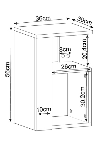Table de chevet - 36 x 56 x 30 cm