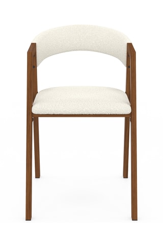 6 fauteuils Enola - Blanc et marron - Polyester