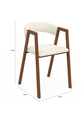 6 fauteuils Enola - Blanc et marron - Polyester