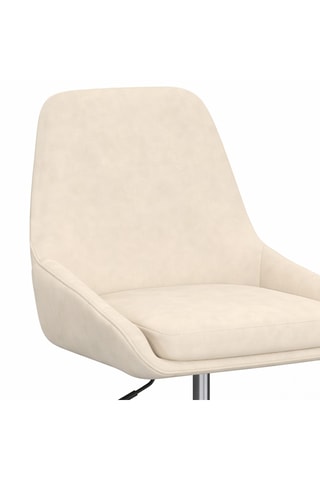 Fauteuil de bureau pivotant et à roulettes Olivia - Ecru - Toucher velours