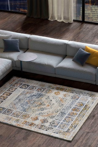 Tapis Kilis - 
Beige et bleu