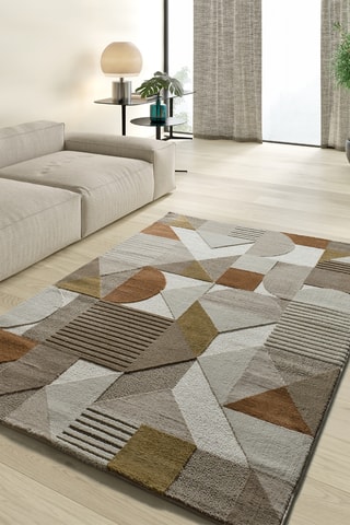 Tapis Melfi - Blanc et kaki