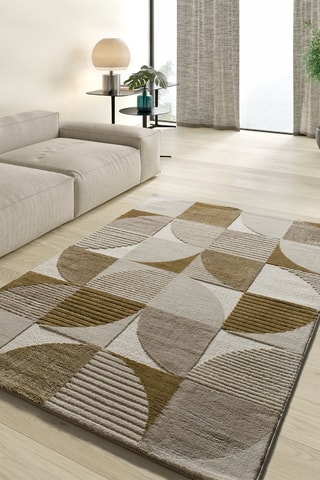 Tapis Melfi - Blanc et kaki