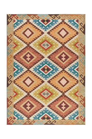 Tapis Serak - Orange et bleu