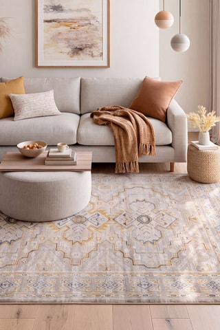 Tapis Bertha - Ecru et jaune