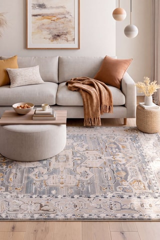 Tapis Bertha - Gris et bleu
