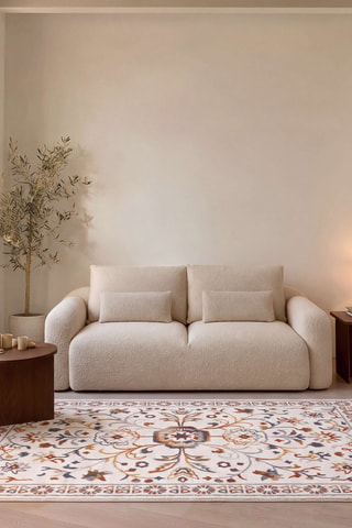 Tapis Luly - Ecru et bordeaux
