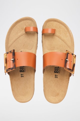 Mules en cuir - Marron et noir