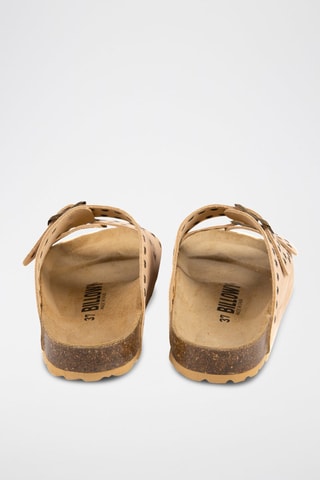 Mules en nubuck - Beige et doré