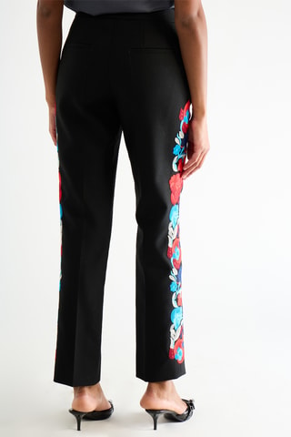 Pantalón de lana de tiro alto - Negro