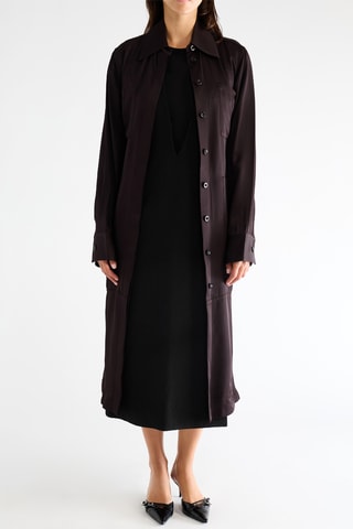 Chaqueta larga - Marrón oscuro
