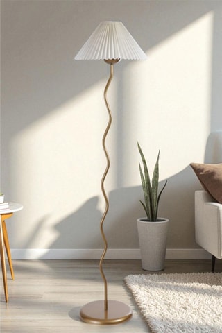 Lampada da terra - Bianco e dorato - 40 W