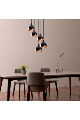 Lampadario Yildo - Nero - 5 x 100 W
