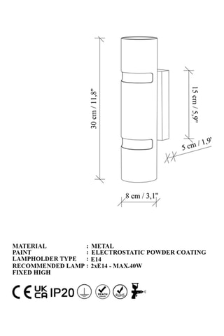 Applique Luxora - Dorato - 2 x 40 W