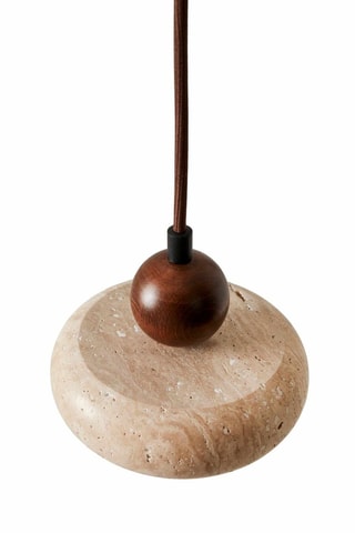 Lampadario in legno e travertino - Beige