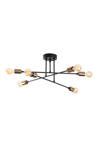 Lampadario Flower - Nero e dorato - 6 x 40 W