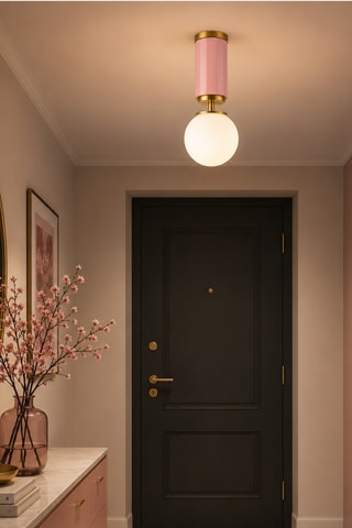 Plafoniera Moira - Rosa e dorato - 40 W