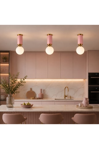 Plafoniera Moira - Rosa e dorato - 40 W