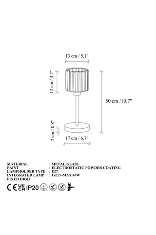 Lampada da tavolo Yakops - Dorato - 40 W