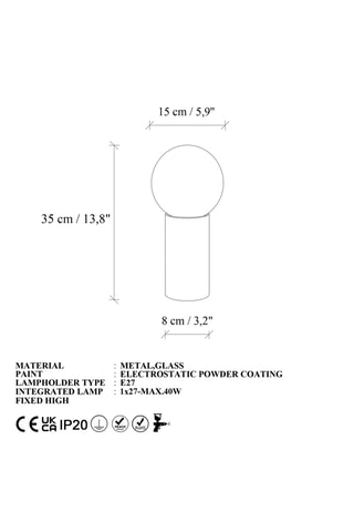 Lampada da tavolo Polo - Dorato - 40 W