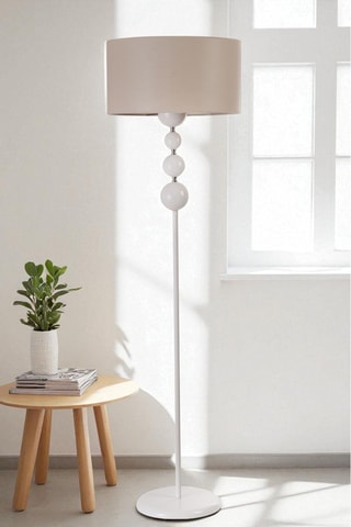 Lampada da terra Luna - Beige e bianco - 40 W
