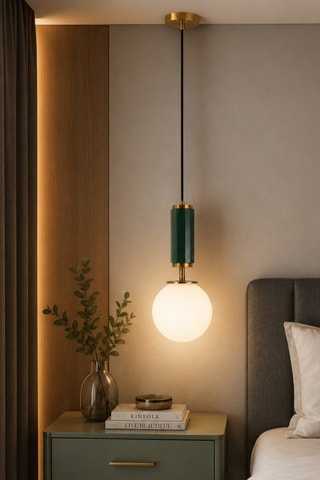Lampadario Moira - Verde e dorato - 40 W