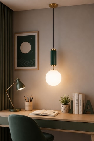 Lampadario Moira - Verde e dorato - 40 W