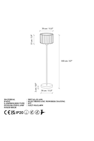 Lampada da terra Yakops - Dorato - 40 W