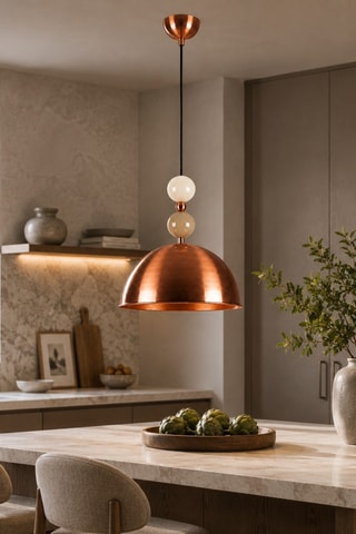 Lampadario Bubble - Beige e ramato - 40 W